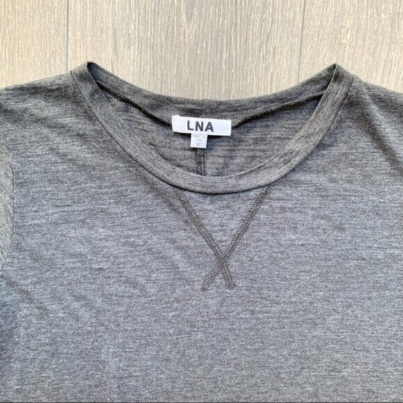 Revolve LNA Annie Crop Top Tee T-Shirt Short Sleeve Crew neck Granite Gray XS - Picture 10 of 14